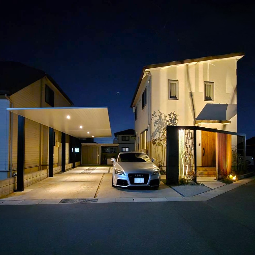 【外構・エクステリア】光で魅せる スタイリッシュなエクステリア|リフォーム|岡山県倉敷市